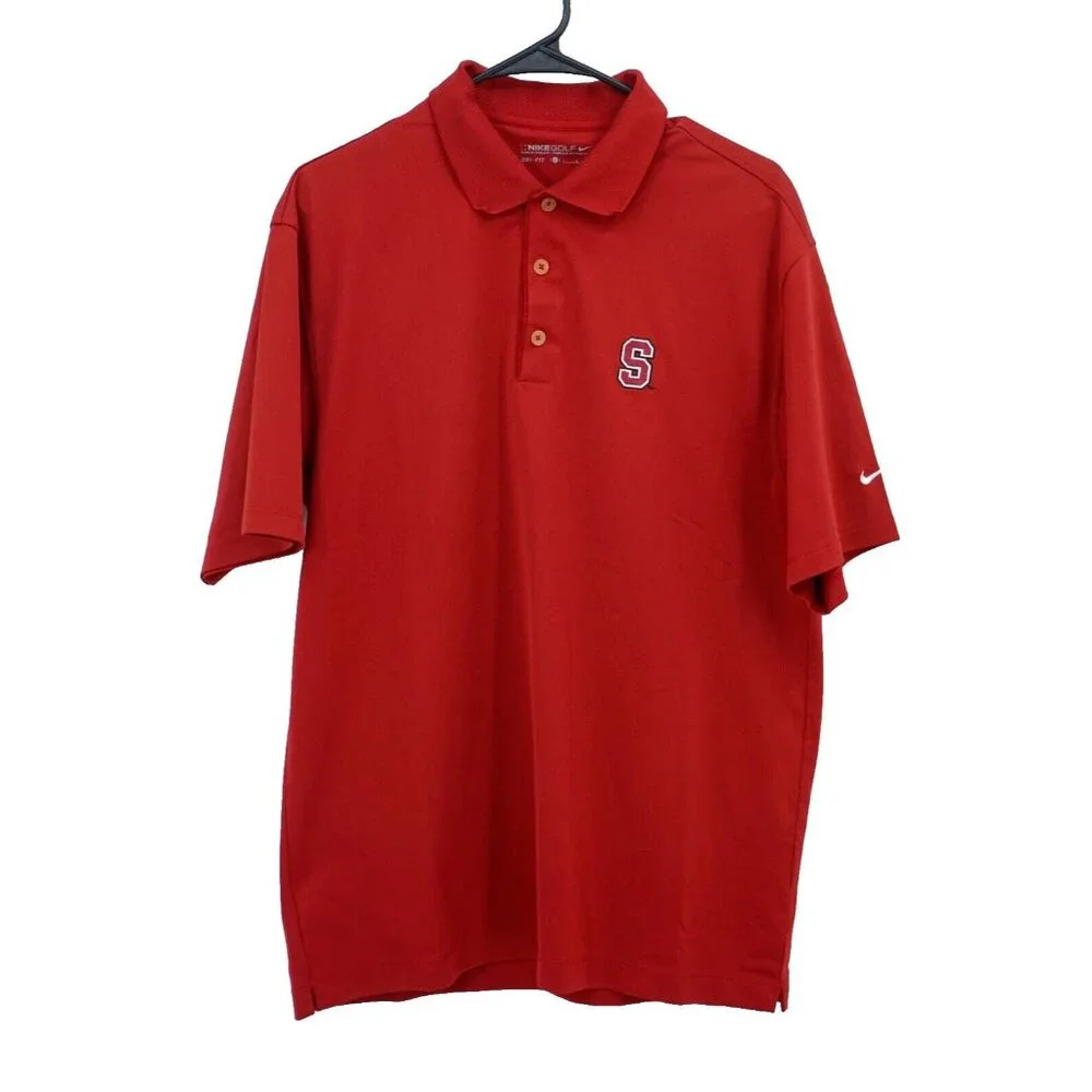 Nike Golf Polo USC Men Large L Red Dri-Fit Short Sleeve Collar Shirt Casual